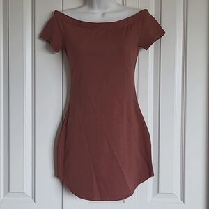 (NWT) Burnt Orange Off Shoulder Dress (S)